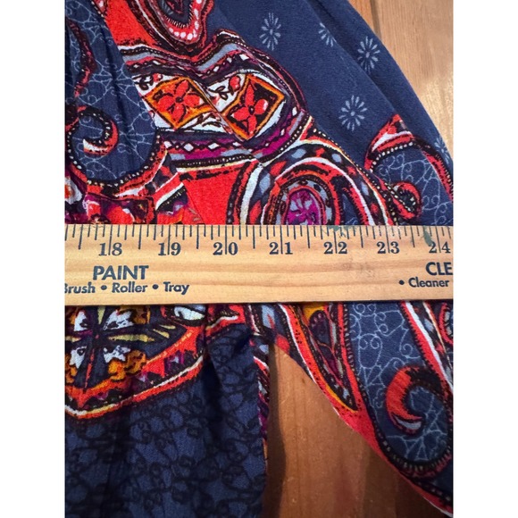 LASCANA Paisley Print Smocked Mock Neck Long Sleeve Blouse Women 12 - Picture 8 of 10